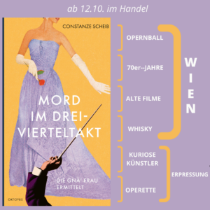 Cover von "Mord im 3/4 Takt" mit den Stichworten: Opernball, 70er-Jahre, Alte Filme, Whisky, Kuriose Künstler, Operette, Wien, Erpressung